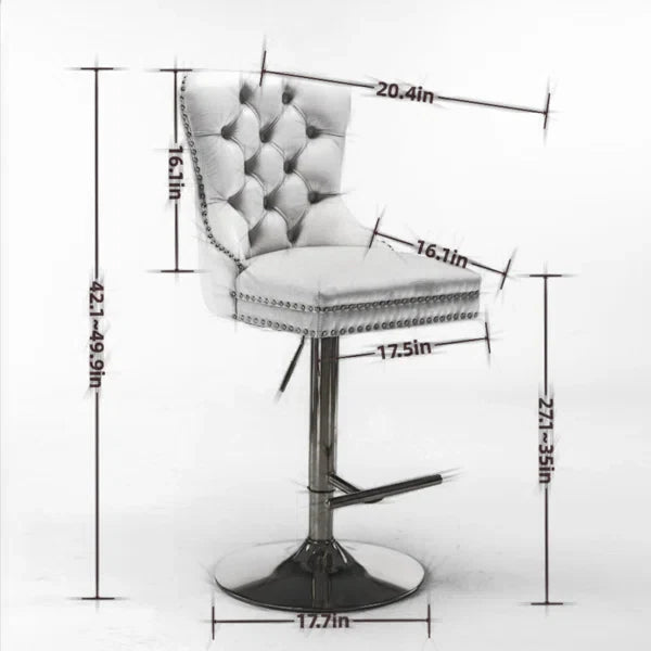 Set of 2 Thick Golden Swivel Velvet Barstools BLAKHOM