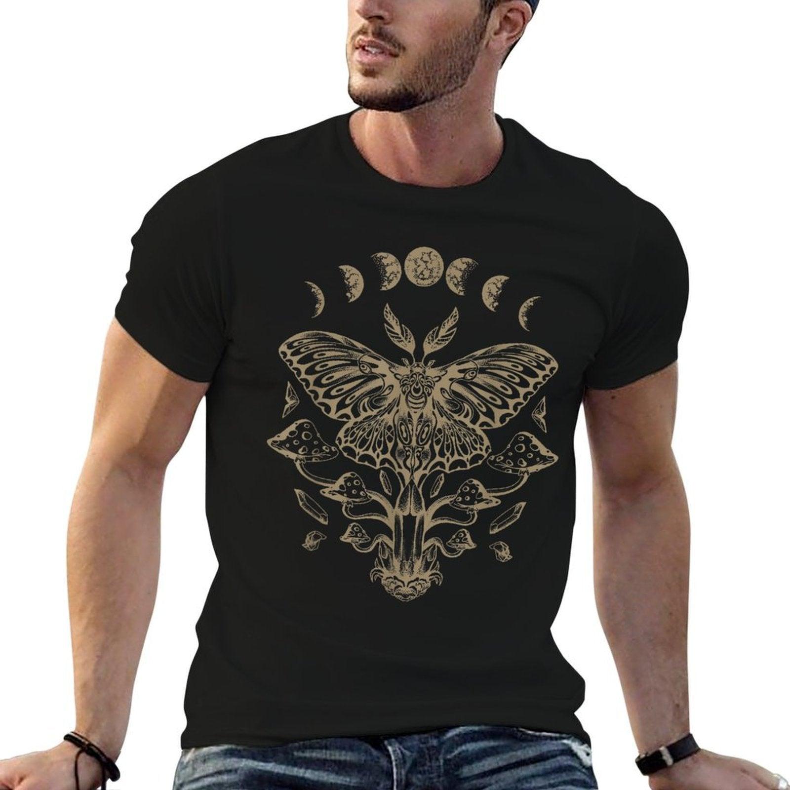 Butterfly Grunge Fairycore Aesthetic Luna Moth Mushrooms Y2K  Oversized Silhouette T-Shirt