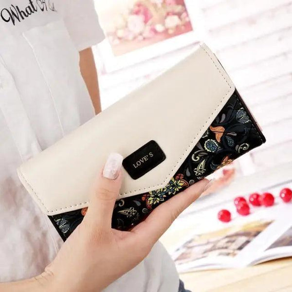Delightful Small Floral PU Leather Money Purse For Women And Girls Fashion Designer Buckle Wallets for Female