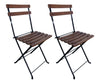 DemarForge Folding Chair 5508 - Stackable - European Chestnut Wood Clear Coated Slats (Set of 2)