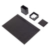 MOOG Leather Desk Set-4 Accessories- Blue - 4 PCS - Black