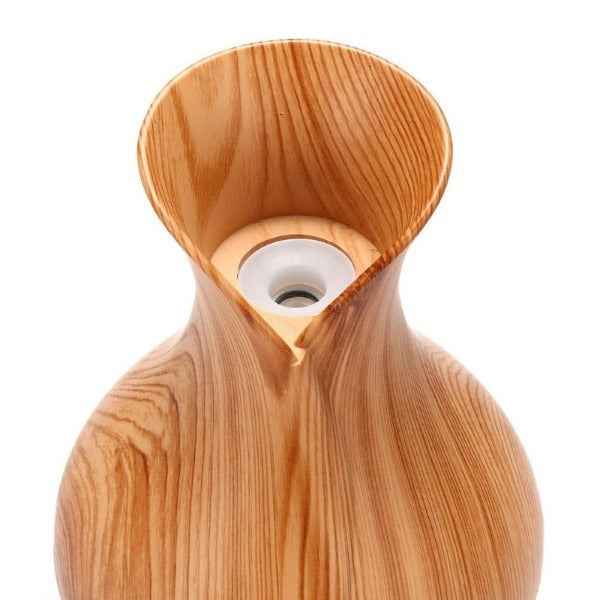Wood Grain Tulip Essential Oil Aroma LED Diffuser With Controller 550ml
