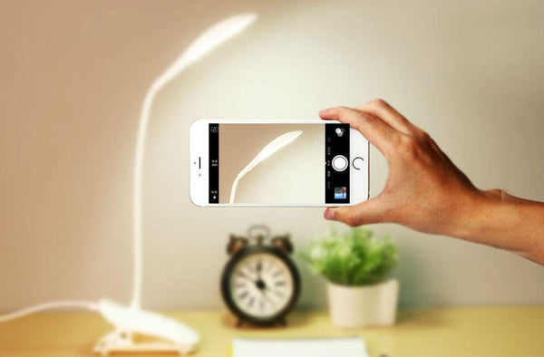 Desk Lamp USB Led Table Lamp 14 LED Table Lamp with Clip Bed Reading Book Light LED Desk Lamp Table Touch 3 Modes Blue Decorative Table Lamp Cute Study Lamps for Bedroom Décor