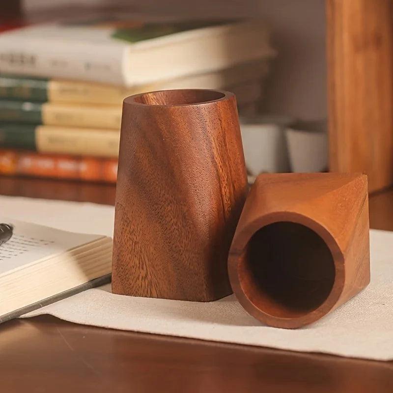Desk Organizer - Portable Walnut Wood Compact