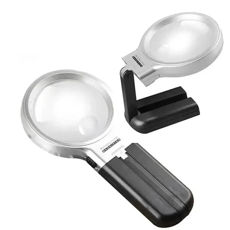 Desktop Handheld Magnifier Two-way Magnifying Mirror Foldable