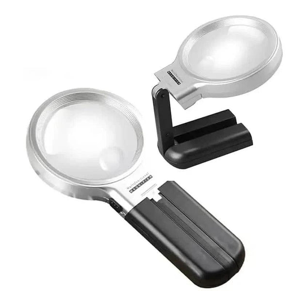 Desktop Handheld Magnifier Two-way Magnifying Mirror Foldable