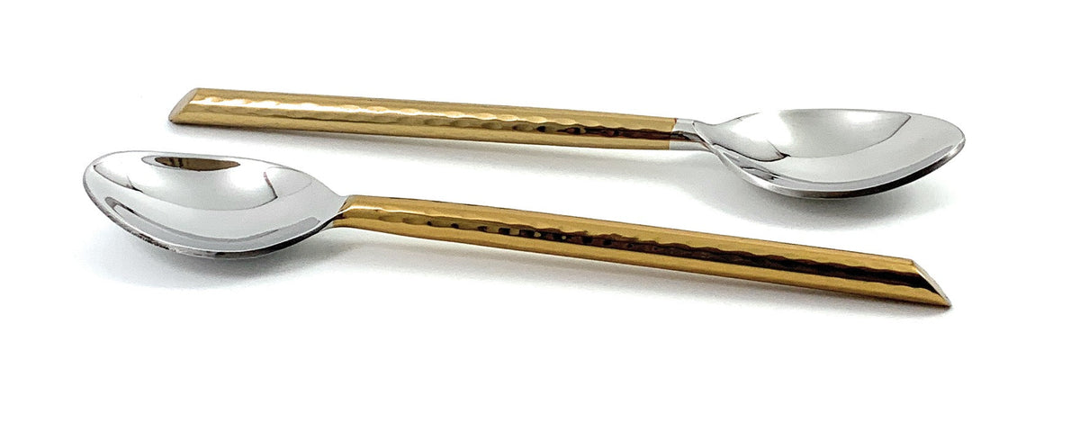 Vibhsa Gold Silverware Teaspoons/Dessert Spoons Set of 6
