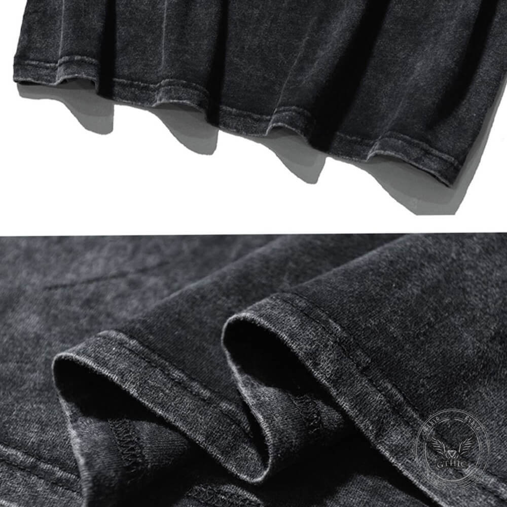 Black Cat Ghouls Vintage Washed T-shirt