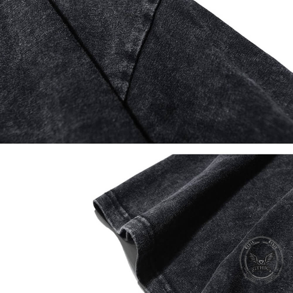 Black Cat Ghouls Vintage Washed T-shirt