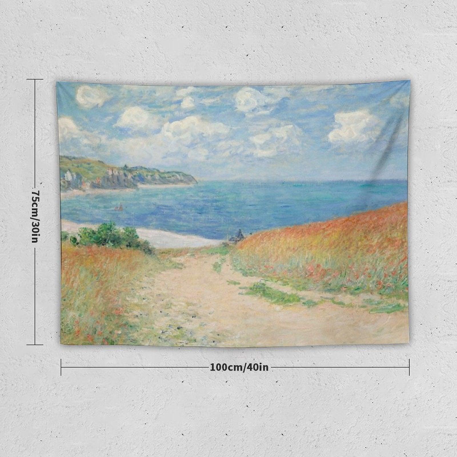 Claude Monet Path Through The Wheat Fields at Pourville 1882 Tapestry