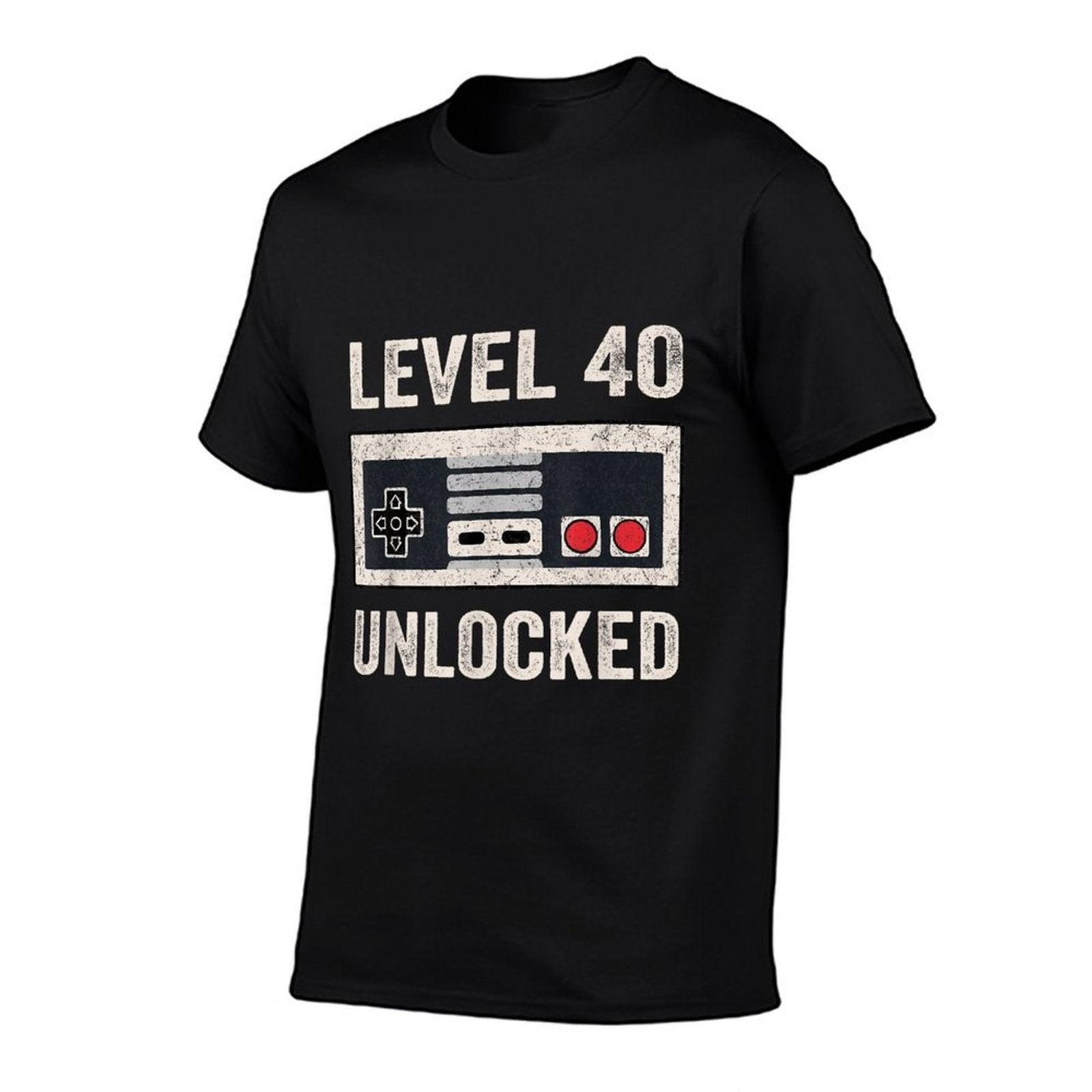 Level 40 Unlocked Video Gamer 40th Birthday Gift T-Shirt