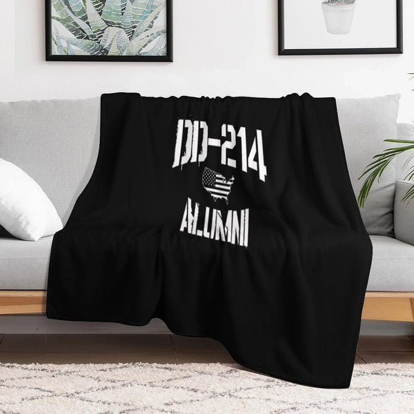 DD-214 Alumni Veteran Appreciation Gift US Flag Throw Blanket