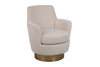 Beige Orange Velvet Swivel Barrel Chair
