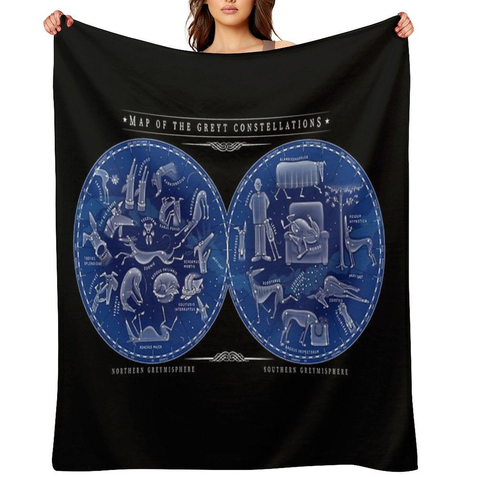 Map of The Greyt Constellations Throw Blanket