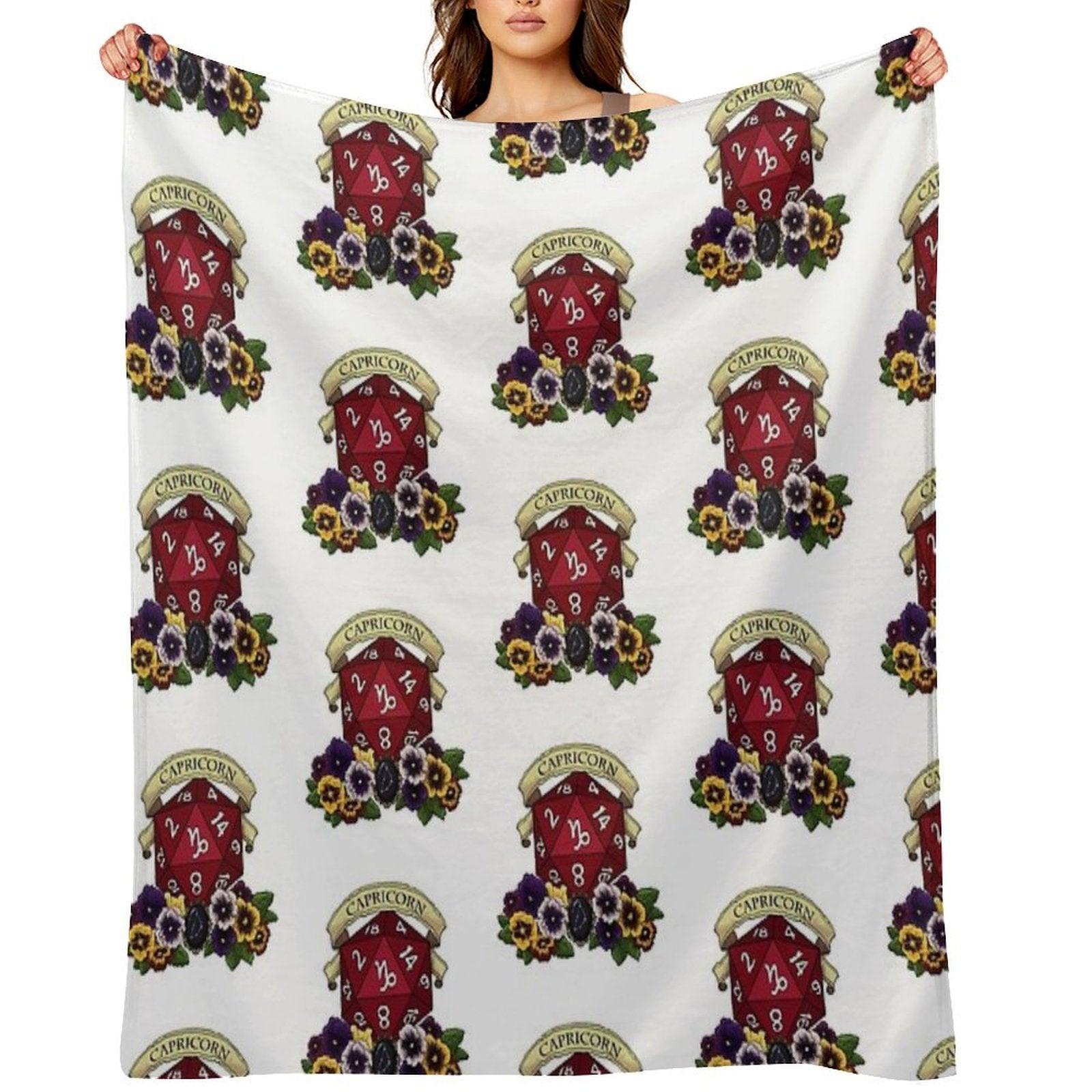 Dice Capricorn Throw Blanket