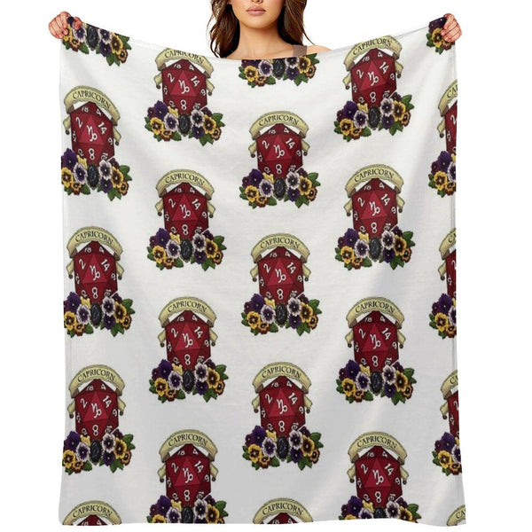 Dice Capricorn Throw Blanket