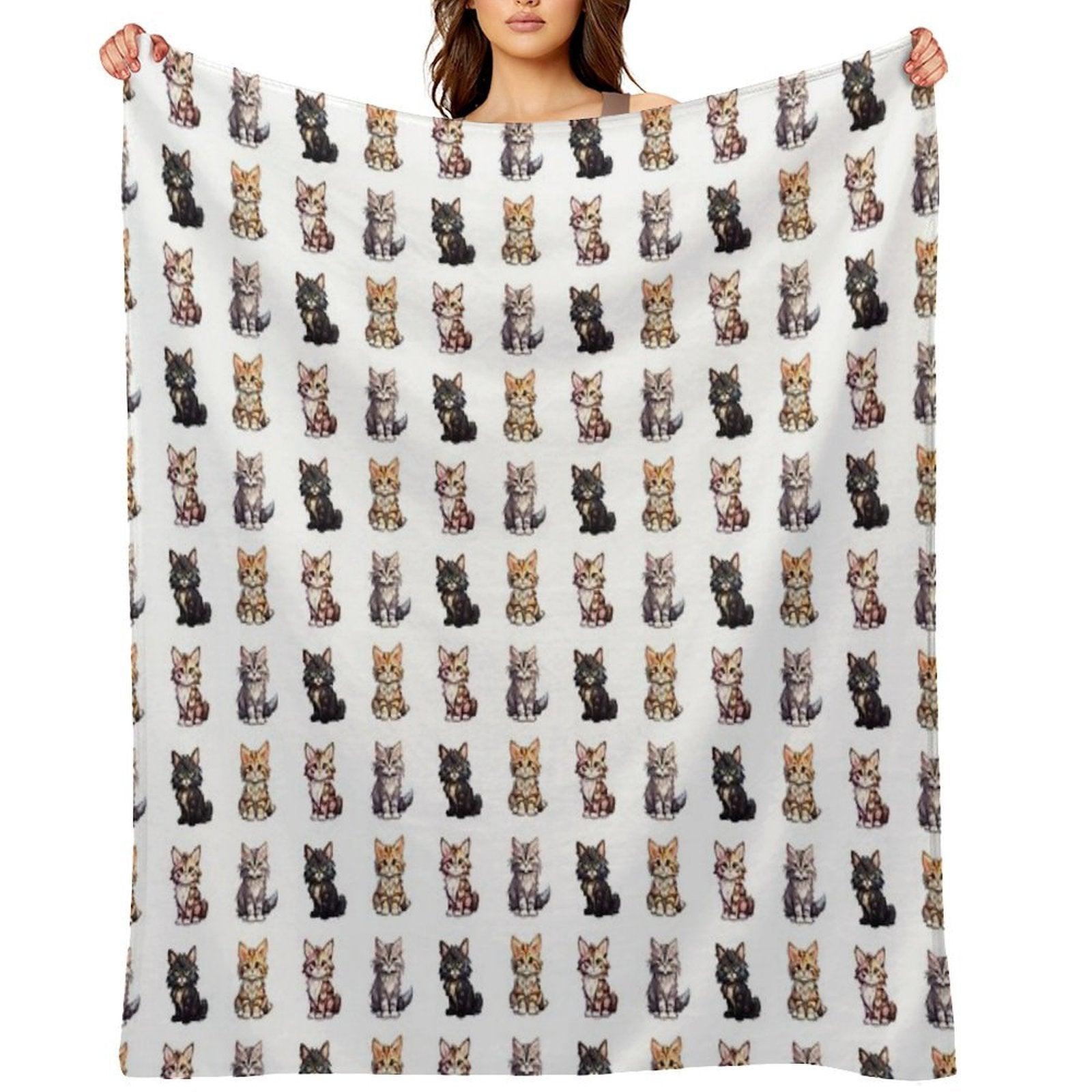 Cute Maine Coon Cats Throw Blanket
