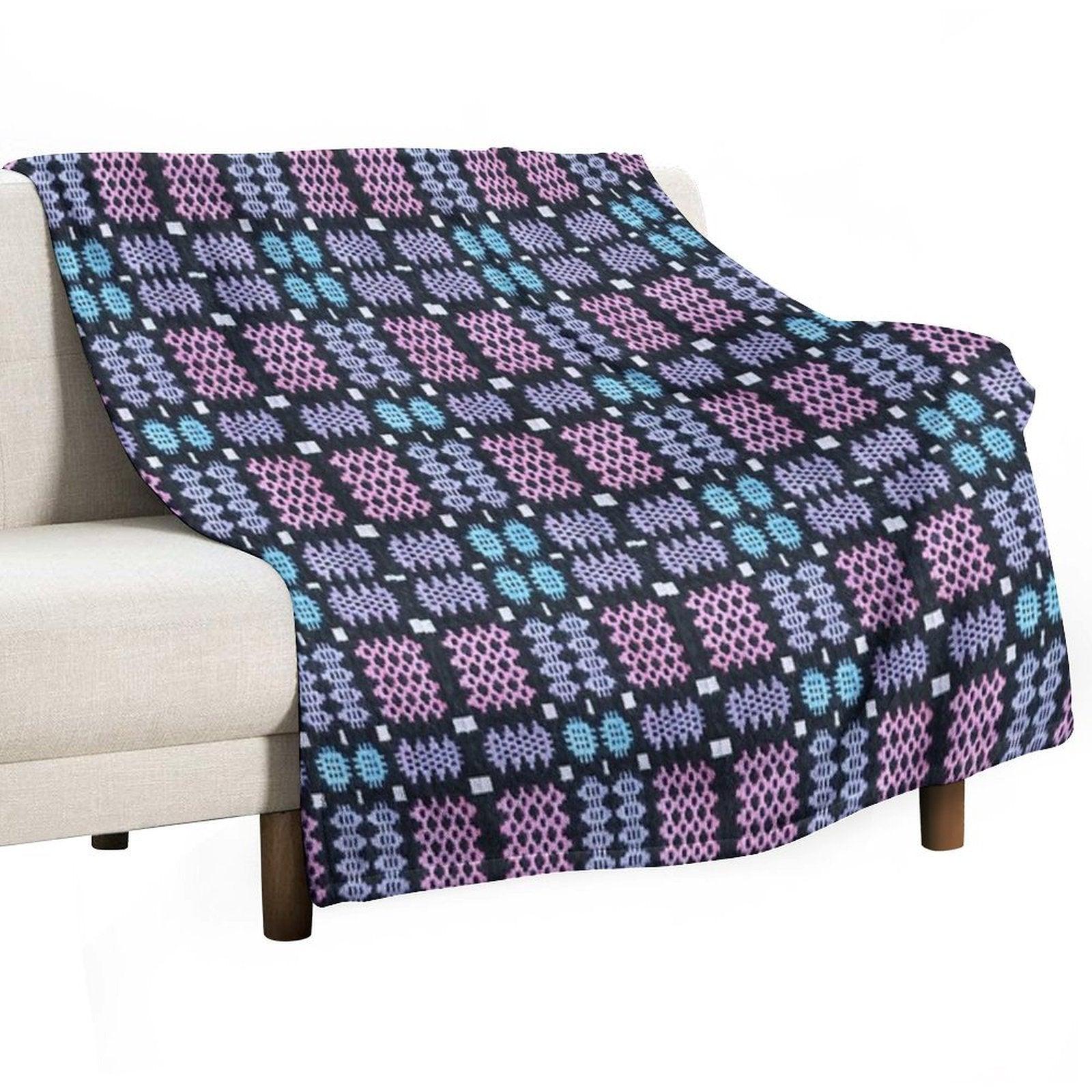 Traditional Woven Welsh Blanket Throw Blanket