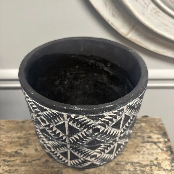 Aboriginal Planter Black