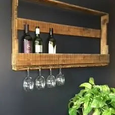 Wooden Wall Wine Rack
