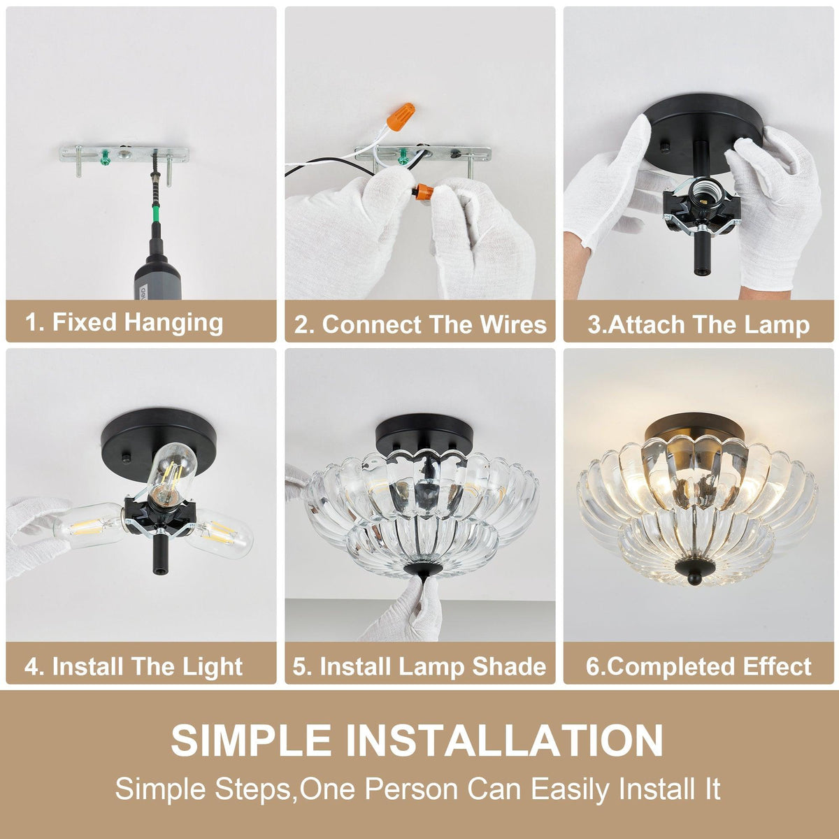 Smoky Semi Flush Mount Ceiling Light