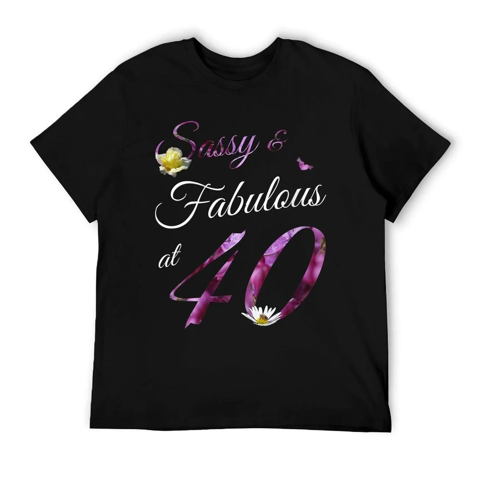 Womens 40 Year Old Sassy & Fabulous Floral 1985 40th Birthday Gift  Stretchy T-Shirt