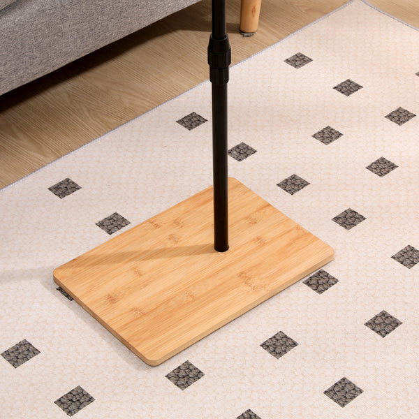 Bamboo Couch Tray Table Height Adjustable Side Table for Sofa