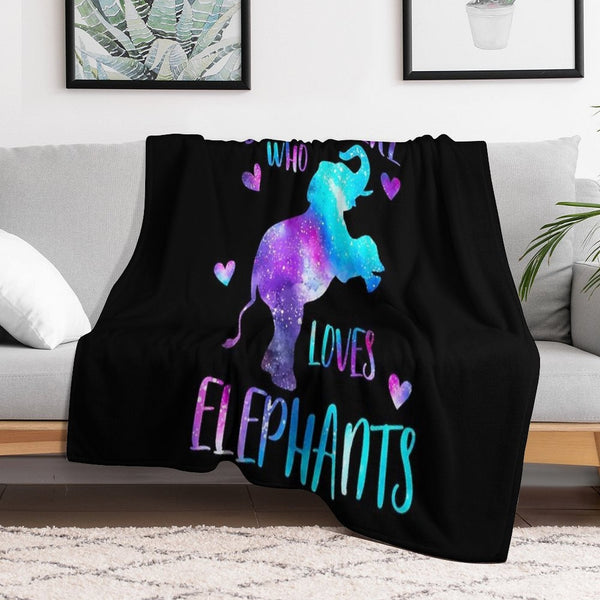 Just A Girl Who Loves Elephants Plush Throw Blanket