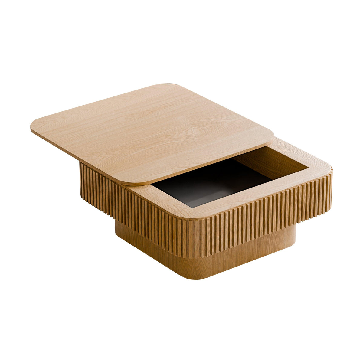 Modern Square Coffee Table with Hidden Storage