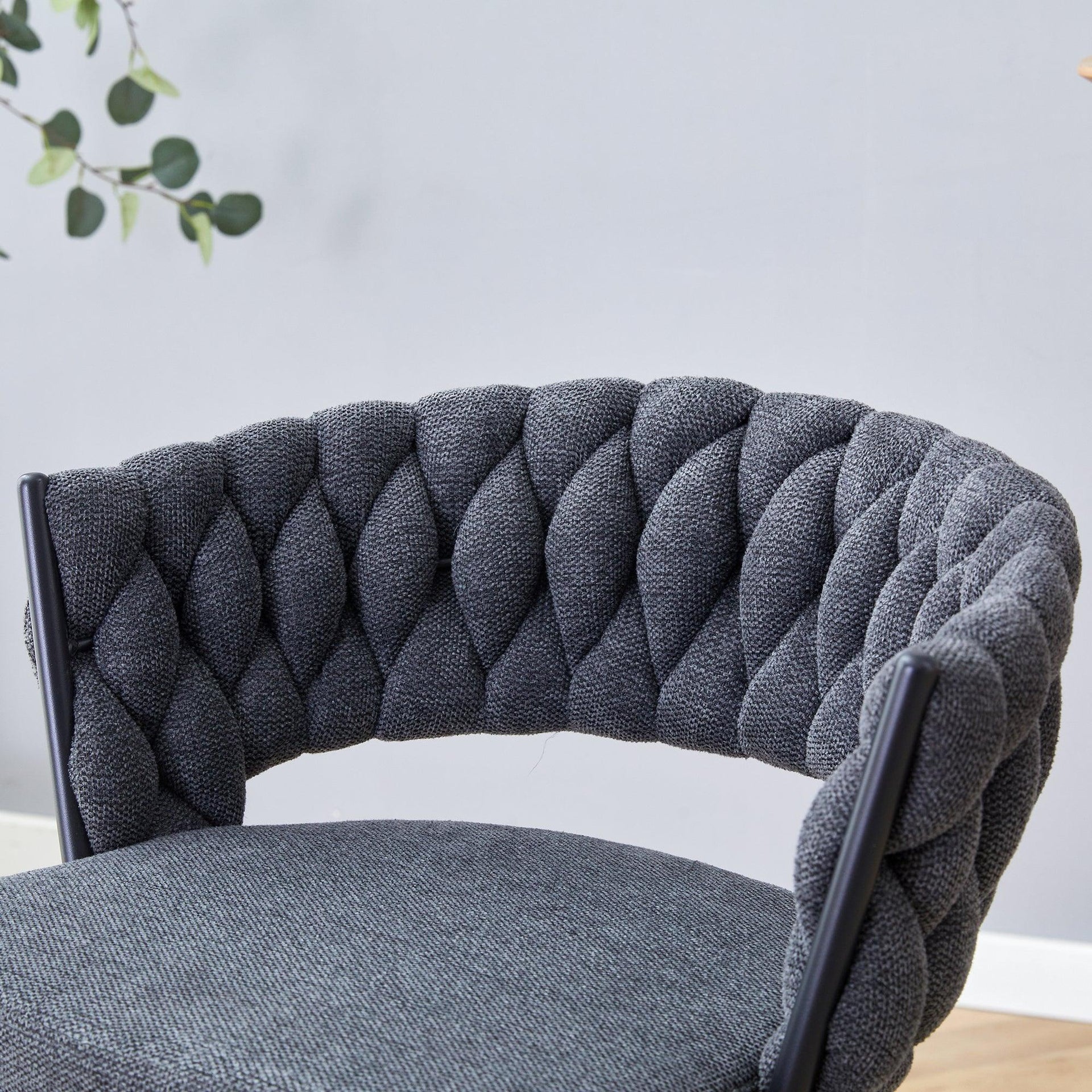 2 Set of Rotating Barstools With Breathable Cotton and Linen Soft Cushions