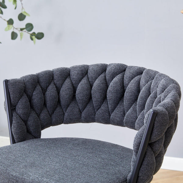 2 Set of Rotating Barstools With Breathable Cotton and Linen Soft Cushions