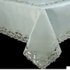 European Embroidered Table Topper - Rustic Gray Polyester Fabric Tablecloth