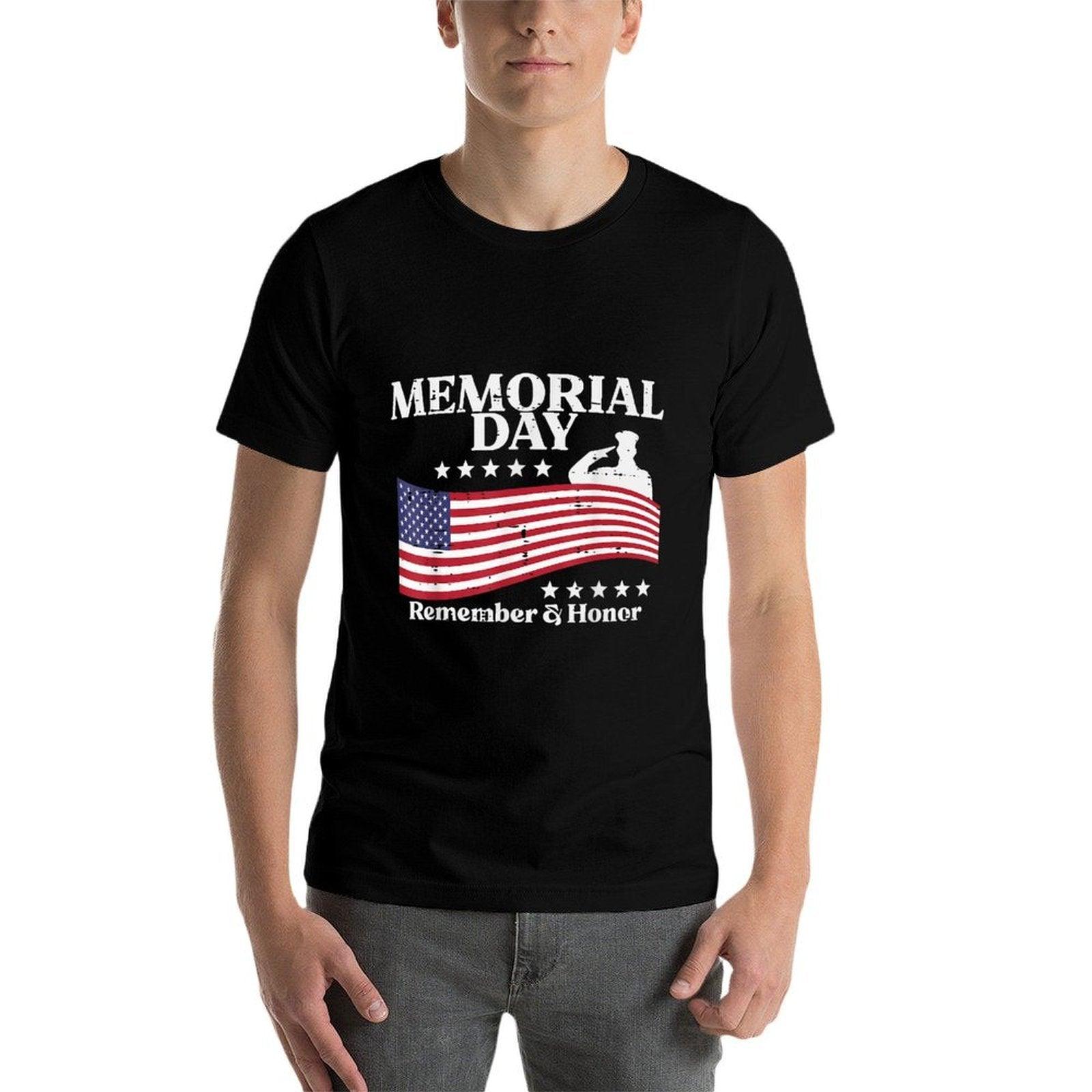 Memorial Day USA Remember Honor Patriot Men Women Kids  Trendy Pattern T-Shirt