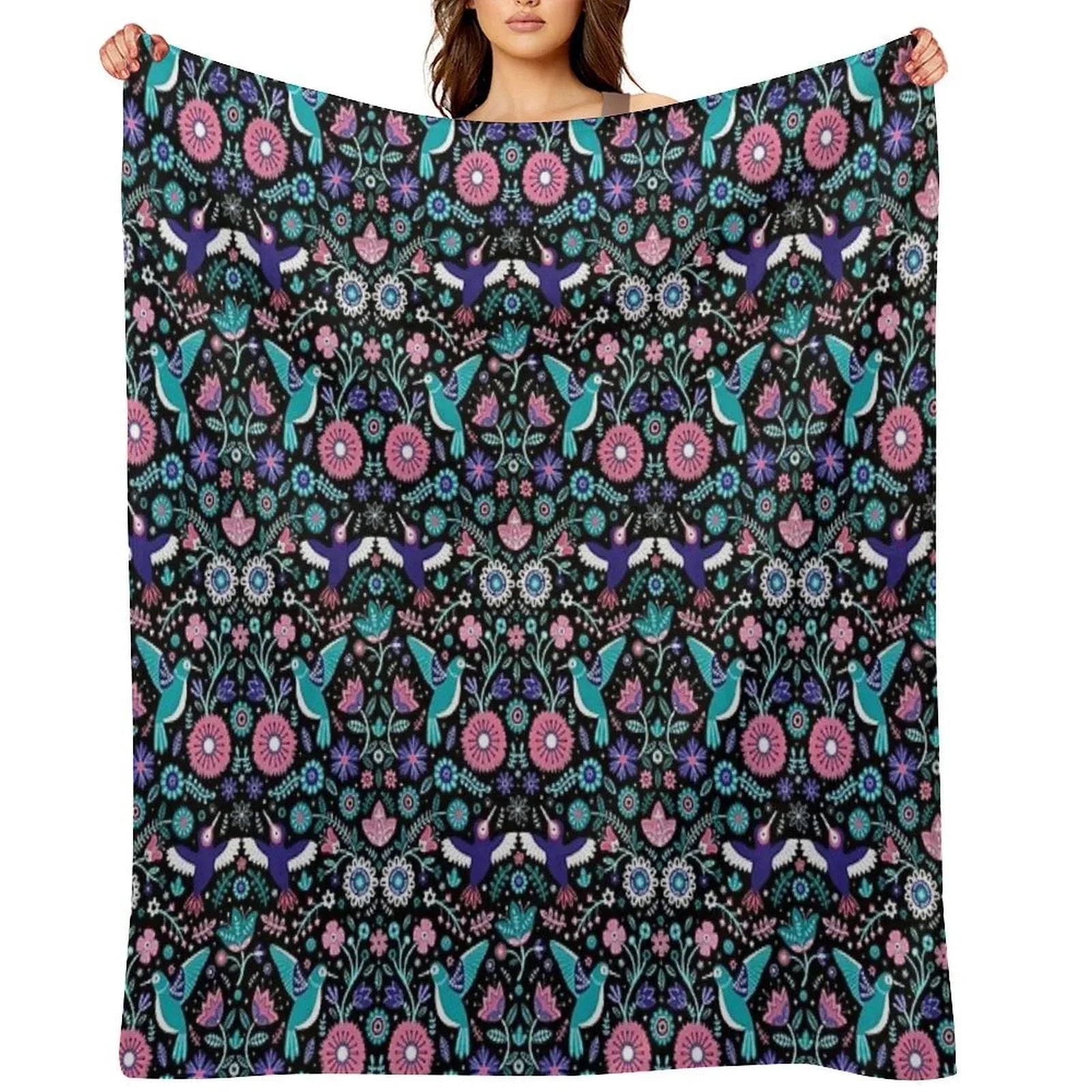 Hummingbird Garden 2 Throw Blanket