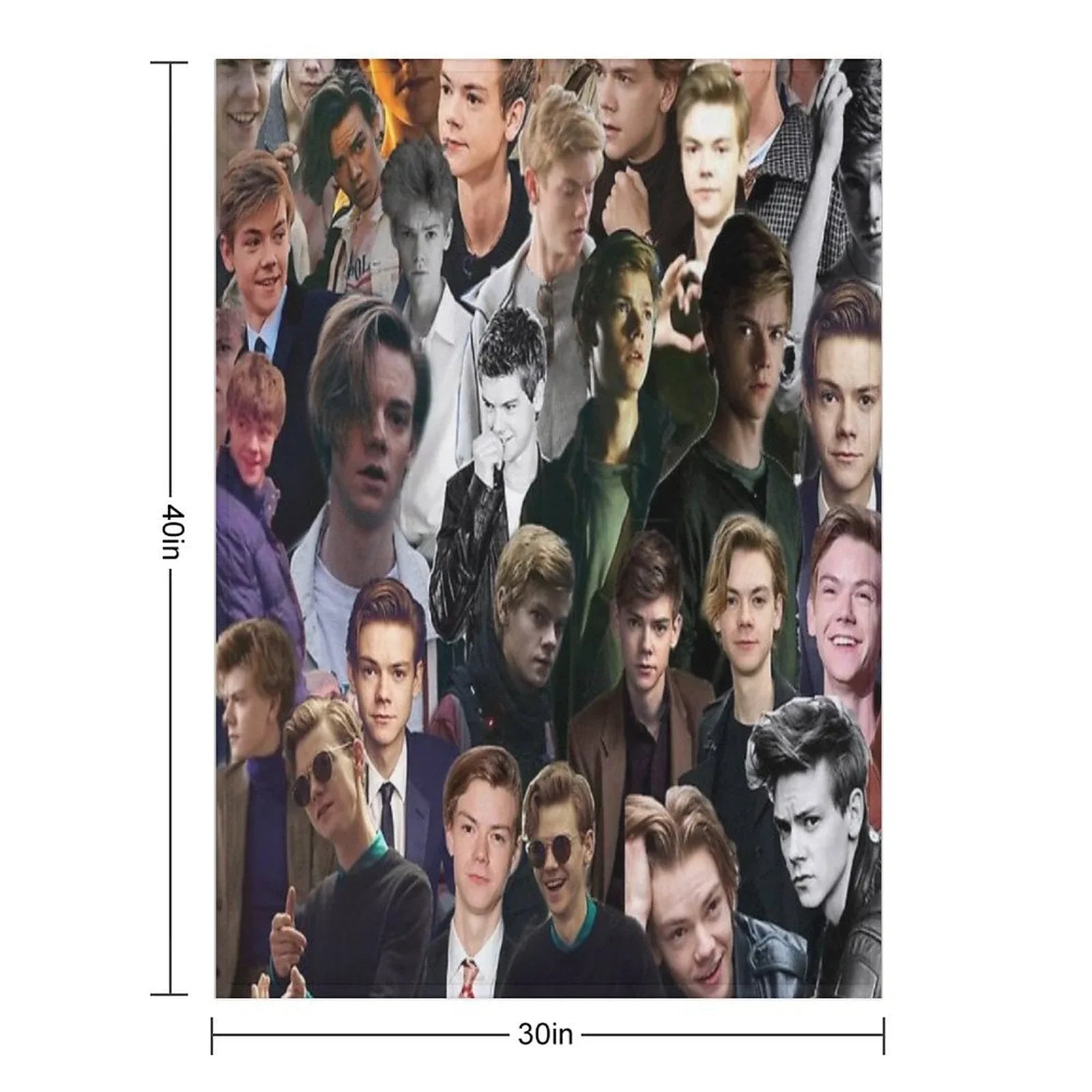 Thomas Brodie-Sangster Collage Throw Blanket