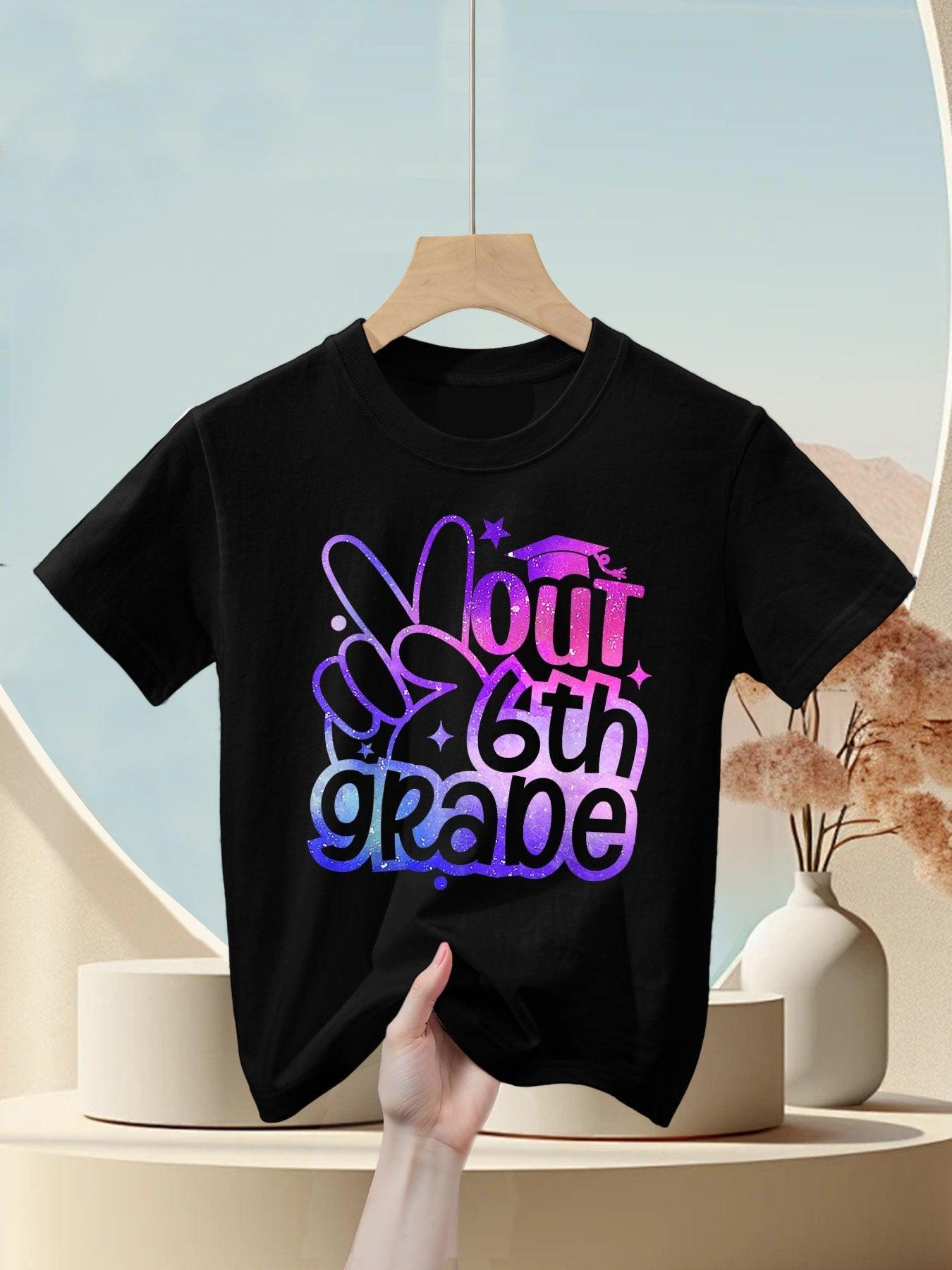 Peace Out 6th Grade Graduation Last Day Of School Tie Dye Kids T-Shirt