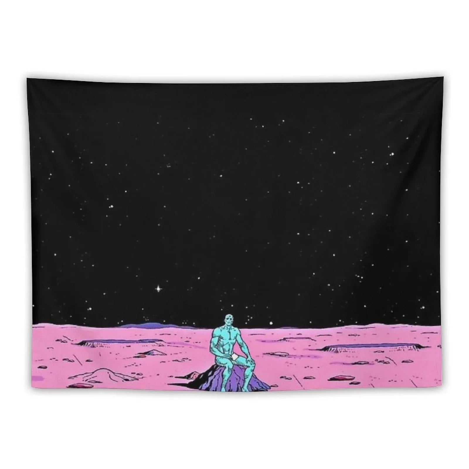 (Fixed) Dr. Manhattan Sitting on Mars (comic) Tapestry