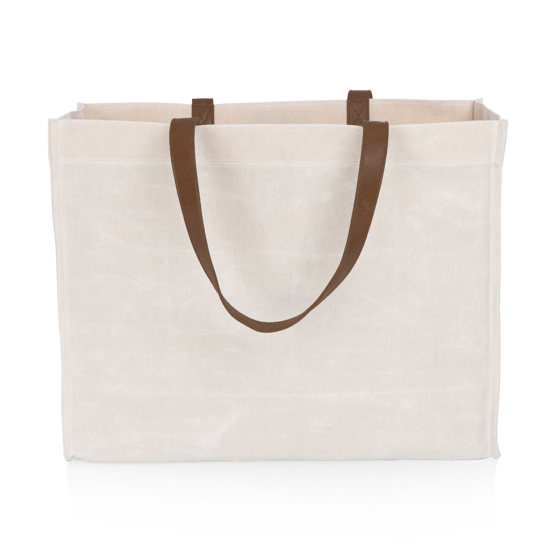 Market Waxed Canvas Tote with Leatherette Handles