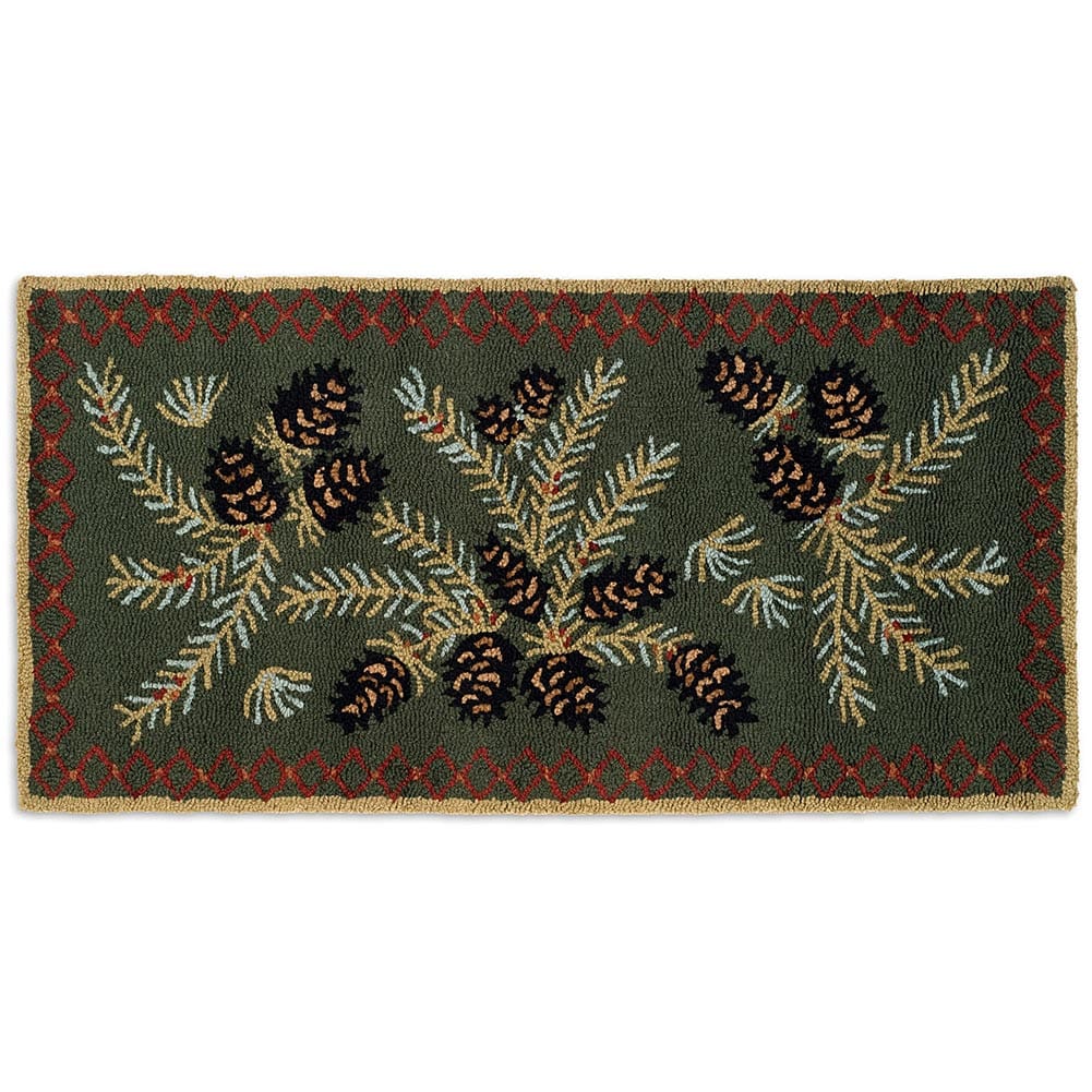 Diamond Pine Hooked Wool Rug