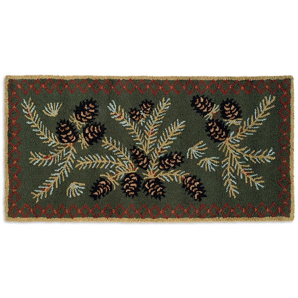 Diamond Pine Hooked Wool Rug