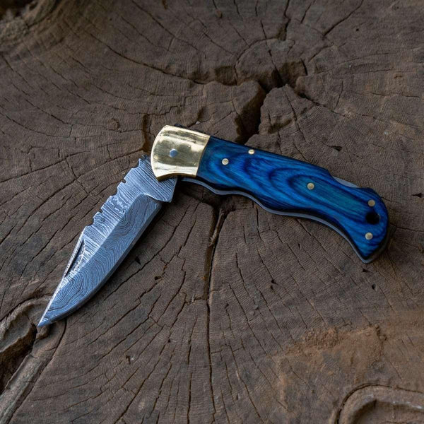 Diamond Pocket Knife with Pakka Wood Handle - Gifts for You 'n Me