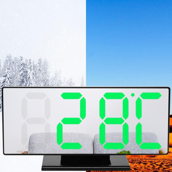 Digital Alarm Clock LED Digital Display Dual Alarm with USB Charger Port 0-100 Dimmer for Seniors Simple Bedside Big Number Alarm Clocks for Bedrooms LED Mirror Electronic Alarm Clocks Large LCD Display Digital Table Clock with Calendar Temperature