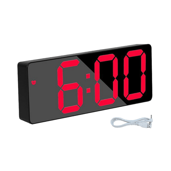 Digital Alarm Clock LED Digital Display Dual Alarm with USB Charger Port 0-100 Dimmer for Seniors Simple Bedside Big Number Alarm Clocks for Bedrooms LED Mirror Electronic Alarm Clocks Large LCD Display Digital Table Clock with Calendar Temperature