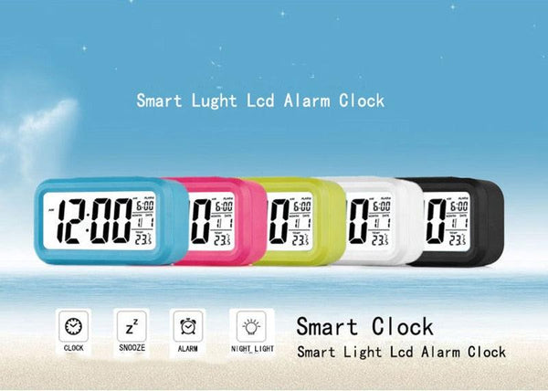 Digital Alarm Clock Voice Alarm Clock Intelligent Smart Timer Creative Students Mute LED Electronic Warning Machinery Gifts Battery Operated LCD Electronic Clock for Bedroom Home Kitchen Office Outdoor
