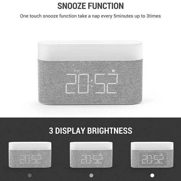Digital Alarm Clock with Wireless Charging