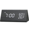 Digital Alarm Clock with Wooden Electronic LED Time Display