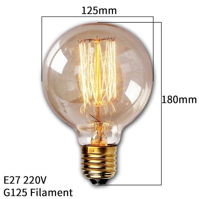 Dimmable Light Bulb Retro Vintage Edison Bulb Incandescent Ampoule Bulbs Vintage Edison Lamp Retro Light Vintage Bulbs Modern Style Square Spiral Filament Incandescent Light