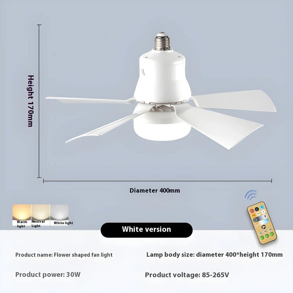 Dimmable Remote Control Ceiling Fan Light for Home & Dormitory