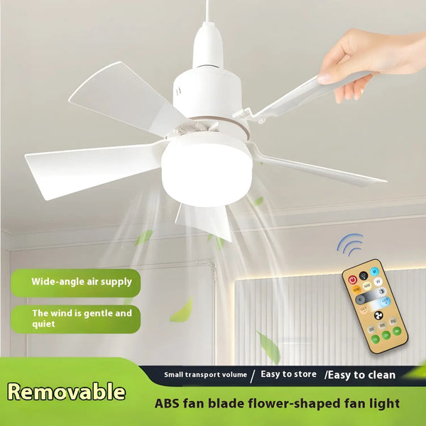 Dimmable Remote Control Ceiling Fan Light for Home & Dormitory