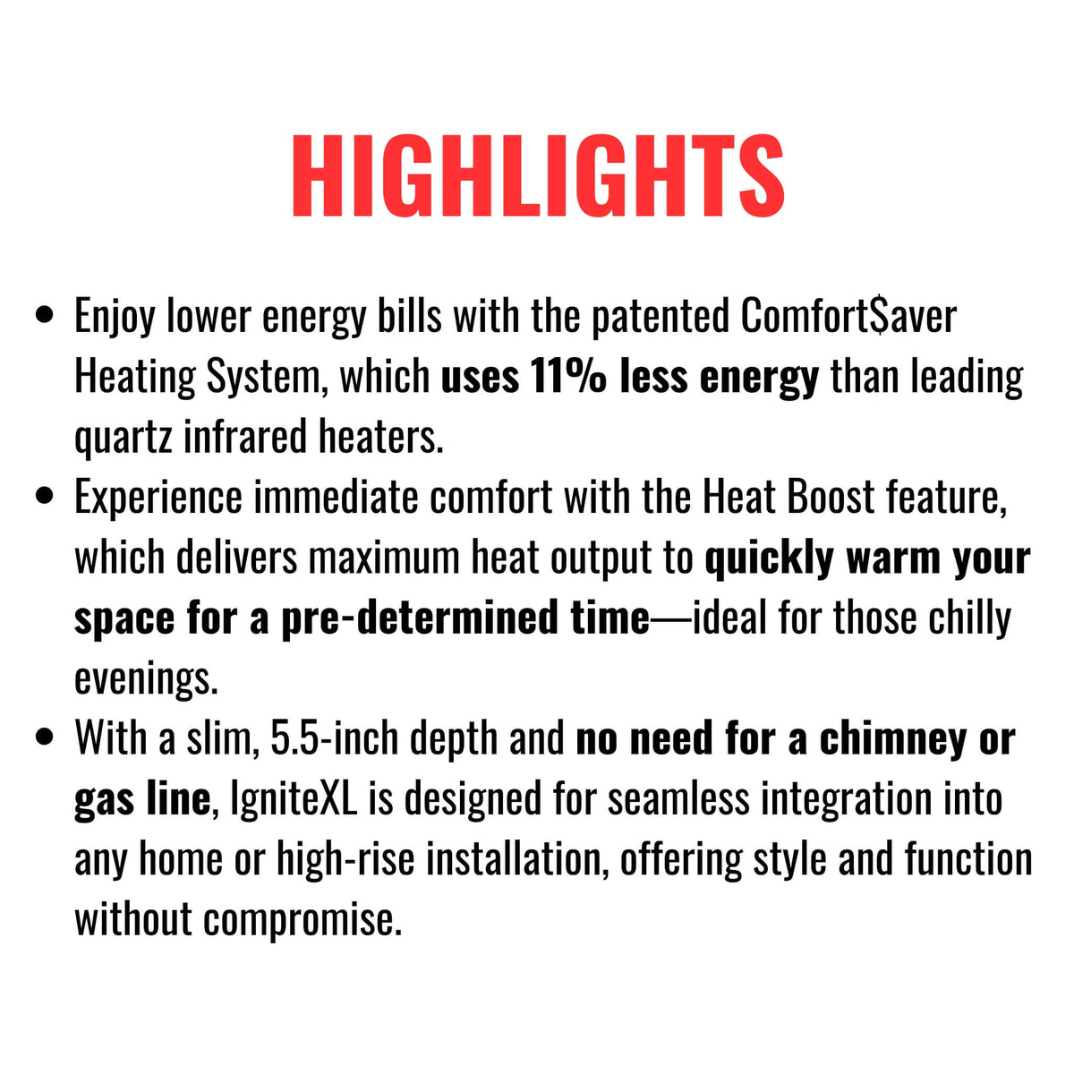 Dimplex IgniteXL 50-Inch Linear Fireplace Electric With Comfort Saver Heating System [XLF50] (SAK85290)